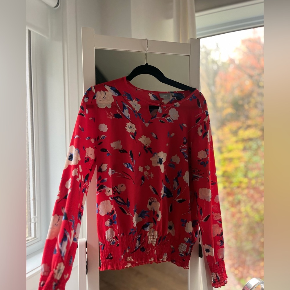 B.Young Long Sleeve Floral Blouse Top